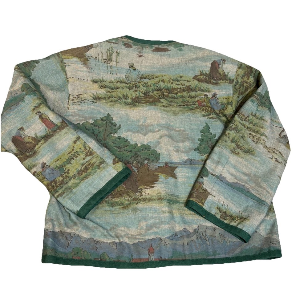 Hammerschmid German Green Scenic Wood Button Jacket Size 38/Large Women's - Picture 7 of 12
